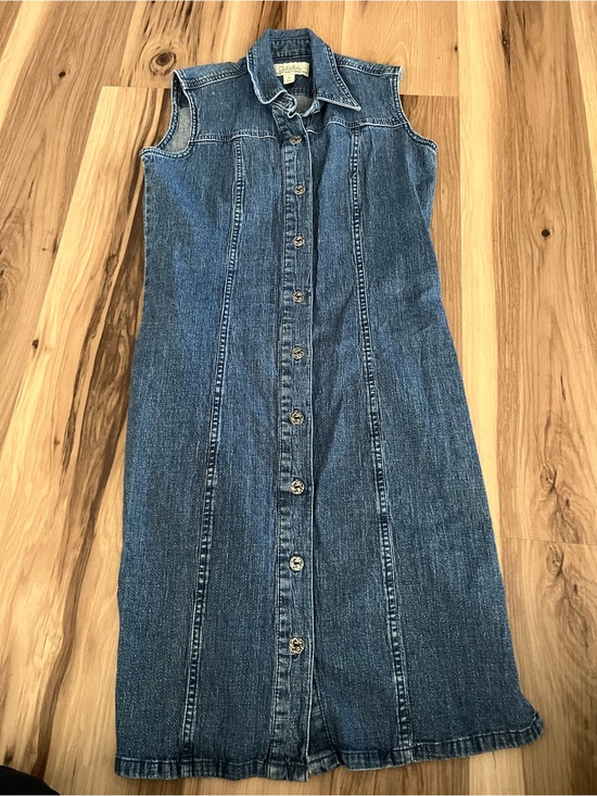 Cabela's Dresses & Skirts - Cabelas Womens Blue Denim Sleeveless Button Down Dress 6  y2k jumper style
